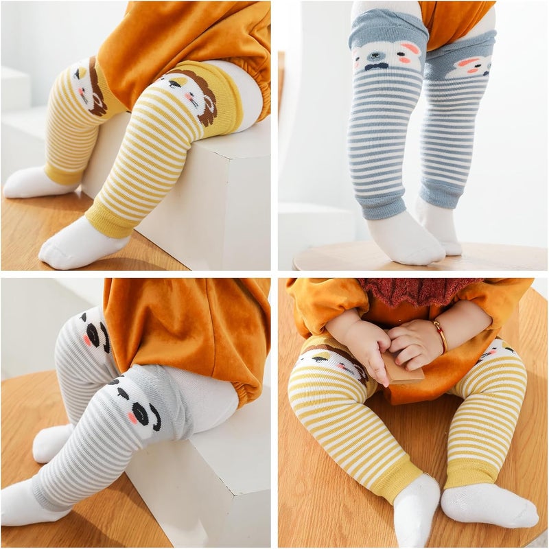 XEPST Pack of 3 Toddler Baby Leg Warmers, Cute Animal Pattern Unisex Long Legwarmers Knee Socks Baby Knee Protector Leg Sleeves Leggings for Baby Kids Toddlers Boys 0-3 Years, One Size - Image 4